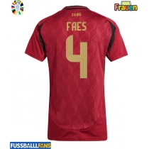 Belgien Wout Faes #4 Heimtrikot Frauen EM 2024 Kurzarm